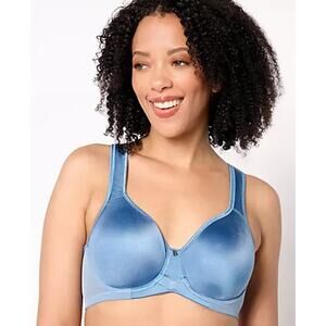 Breezies Signature Shine Unlined Underwire Support Bra Blue 46B